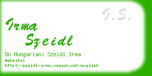 irma szeidl business card